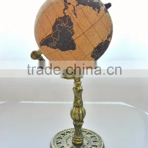 Cork Globe With Cast Iron Base thumbnail-1
