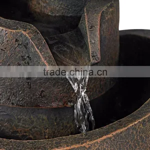 3-Tier Bronze Stone Contemporary Tabletop Fountain thumbnail-4