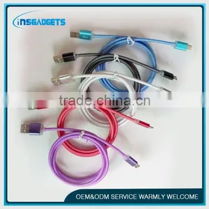 1m 3ft Braided Fabric Micro Usb Cables ,h0t139 Reversible Usb Cable , 2015 Wholesale Colorful Micro Usb Cable for thumbnail-1
