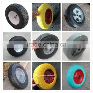 Hand Truck Tool Cart Wheelbarrow Rubber Wheel Metal Rim thumbnail-1
