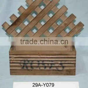 Screen Rectangle Burned Wooden Planters thumbnail-1