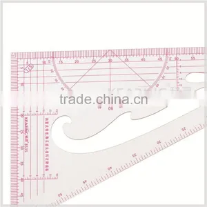Kearing Brand Plastic Triangle Scale Ruler, 1/3 &1/5 Sanwich Line Ruler for Fashion Design, Scale Ruler With Protractor #8535 thumbnail-4