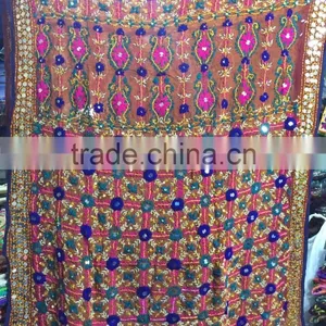 Multicolor PHULKARI GEORGETTE DUPATTA SHAWL, Sequin Hand Embroidery Dupatta thumbnail-1