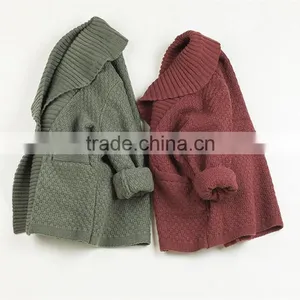 Spring Warm Knitting Sweater For Little Boys Children Thick Knitted Kimono With Button Front thumbnail-2