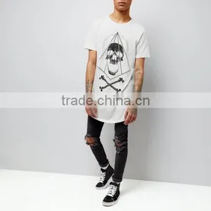 Hot Selling Fancy Printed White T-shirt Mens Designer Tees Summer Casual Longline t Shirt thumbnail-2