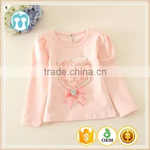 Factory In-stocj Supply Embroidered Undershirts Solid Colors Long Sleeves Girl Undershirt MOQ 5pcs thumbnail-1