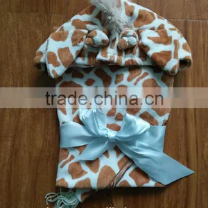 Super Soft Cotton Velour Animal Head Plush Baby Blanket thumbnail-3