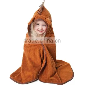 Trade Assurance Custom Cotton Terry Fabric Dinosaur Animal Wholesale Child Caro Home Hooded Towels thumbnail-6