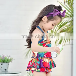 S60569B 2017 Fashion Cute Children's Swimsuit Dress Style Girls Swimwear thumbnail-3