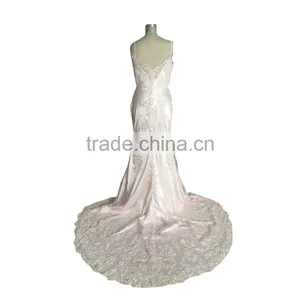 China OEM Supply Backless Sexy Long Tail Wedding Dresses thumbnail-1