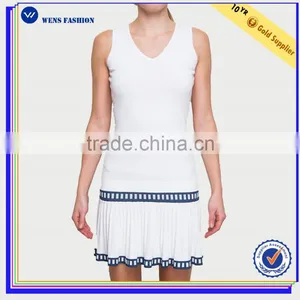 High Quality Hot Sale Sleeveless Cheap Netball Dress Tennis Dress for Girls thumbnail-1