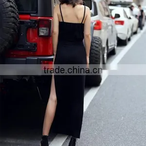 Cotton Black Slip Backless Halter Neck Sexy Summer Dress thumbnail-5