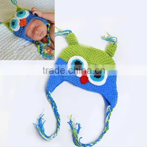 New Design Monster Animal Wool Handmade Photo Props Winter Crochet Baby Hat thumbnail-6