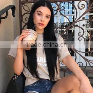 Hot Sale Stylish Short Sleeve Letter Print T-shirt for Women thumbnail-1