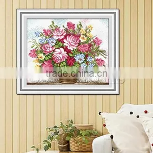 Wholesale Hand-Made Rectangle Rose Beautiful Flower Cross Stitch thumbnail-1