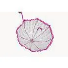 Pink Lace Clear PVC Umbrella Durable Hand Open / Heat Transfer 18