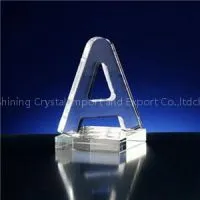 Water Cutting Letter A From Glass On Base thumbnail-1