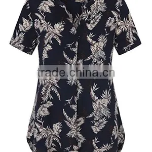 Modern Style Latest Chiffon Tops Mature Ladies Sample Blouse thumbnail-2