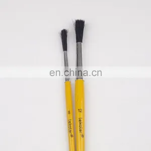 Short Wooden Handle Artist Bristle Paint Brushes thumbnail-1