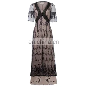 Belle Poque Sexy Women's Retro Vintage Half Sleeve V-Neck Lace Victorian Style Dress BP000247-3 thumbnail-1