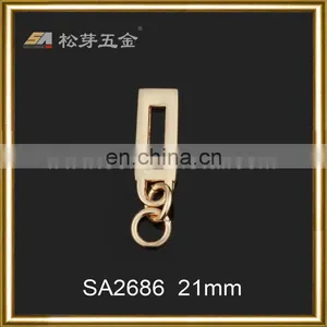 Gold Plated Rectangle Shape Zinc Alloy Zipper Slider for Bag thumbnail-1