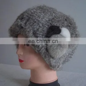 Winter Warm Real Fur Knitting Hats for Girls thumbnail-4