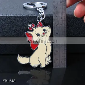 Custom Make Cute Cat Shaped Metal Keychain Key Ring Gifts thumbnail-6