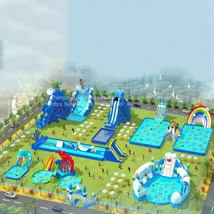 Commercial Outdoor Water Park With Slide for Kids and Adults thumbnail-1