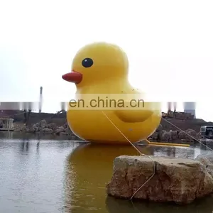 Custom High Quality Giant Inflatable Yellow Duck for Water Resort Promotion thumbnail-1