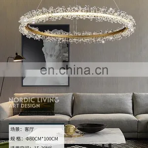 Modern LED Crystal Pendant Lamp Romantic Round Chandelier thumbnail-2