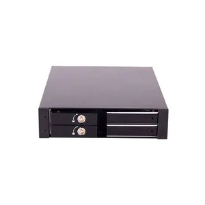 Unestech 2.5in Dual Bay SATA Tray-less Hot Swap SSD HDD Enclsoure for 3.5