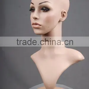 Plastic Head Mannequin Female Realistic Head Model H1051 thumbnail-6