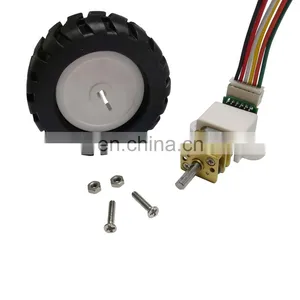 N20 12V Mini Gear DC Motor Encoder With Fixed Frame Coupling Nut Rubber Wheel for DIY Toys Science thumbnail-3