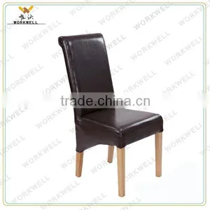 Workwell UK Hot Sale Black PU Oak Legs Wooden Frame Spring and Webbing Dining Chair thumbnail-1