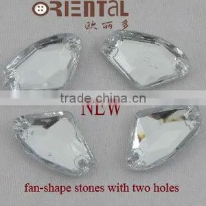 Fan-hape Two-hole Stone for Decoration thumbnail-1