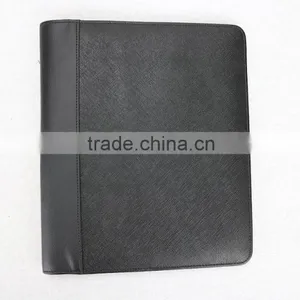 Wholesale High Quality Custom Zip A4 Size Genuine Saffiano Leather Office File Bag Document Folder Notebook thumbnail-3