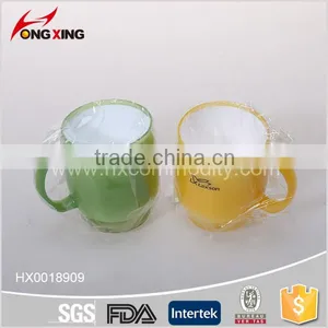 Gift Suitable Printing Double Wall Oval Mug Cup With Handle thumbnail-5