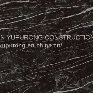 Premium Matte Black Marble Large Format Thin Porcelain Panel 3000x1000mm thumbnail-3