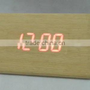 WL1227 Fashion Design Triangle Shape Wooden Digital Alarm Clock thumbnail-1