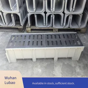 Lubao Composite Resin Material Finished U-shaped Drainage Trench Manufacturer, 300*300 Water Channel for Stations, Squares and Tunnels thumbnail-2