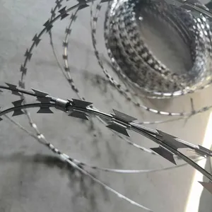 Stainless Steel Razor Barbed Wire Mesh Roll Double Coil Concertina Wire for Boundary Fencing thumbnail-3