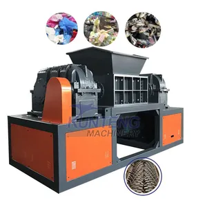 Double Shaft Shredder Oem Old Clothing Shoes Trousers Shredder Machine Waste Textile Fabric Shredder EPC thumbnail-1