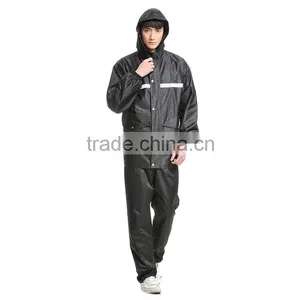 100% Water Proof Reflective Raincoat Hooded With Pants thumbnail-2