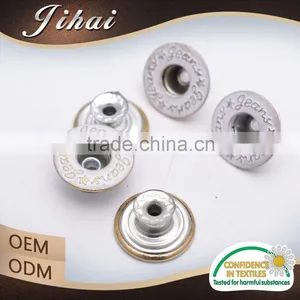 China New Custom Fabric Engraved Logo Metal Jeans Button thumbnail-6