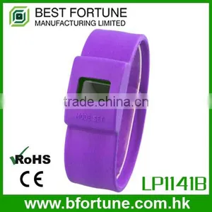 LP1141B_PU Cheapest Promotion Choice Colorful Silicone Slap on LCD Silicone Ion Watch thumbnail-1