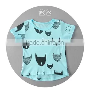 Summer New Style Kids Shirts Fashion Boys Ans Girls Round Collar Bat Printed Shirts thumbnail-3