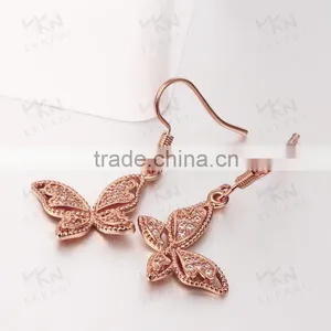 2015 New Arrival Butterfly Shape Arabic Gold Earring Designs for Girls thumbnail-1
