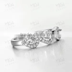 SGS Certified LEKANI 18K Gold Plated Latest Design Diamond Ring for Sale thumbnail-6
