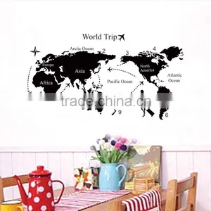ALFOREVER Small Size Pvc Black World Trip Sticker,pvc World Trip Decals thumbnail-2