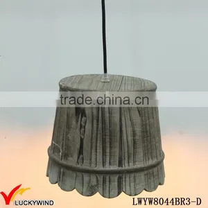 Stylish Handmade Antique Vintage Wood Pendant Lamp thumbnail-1